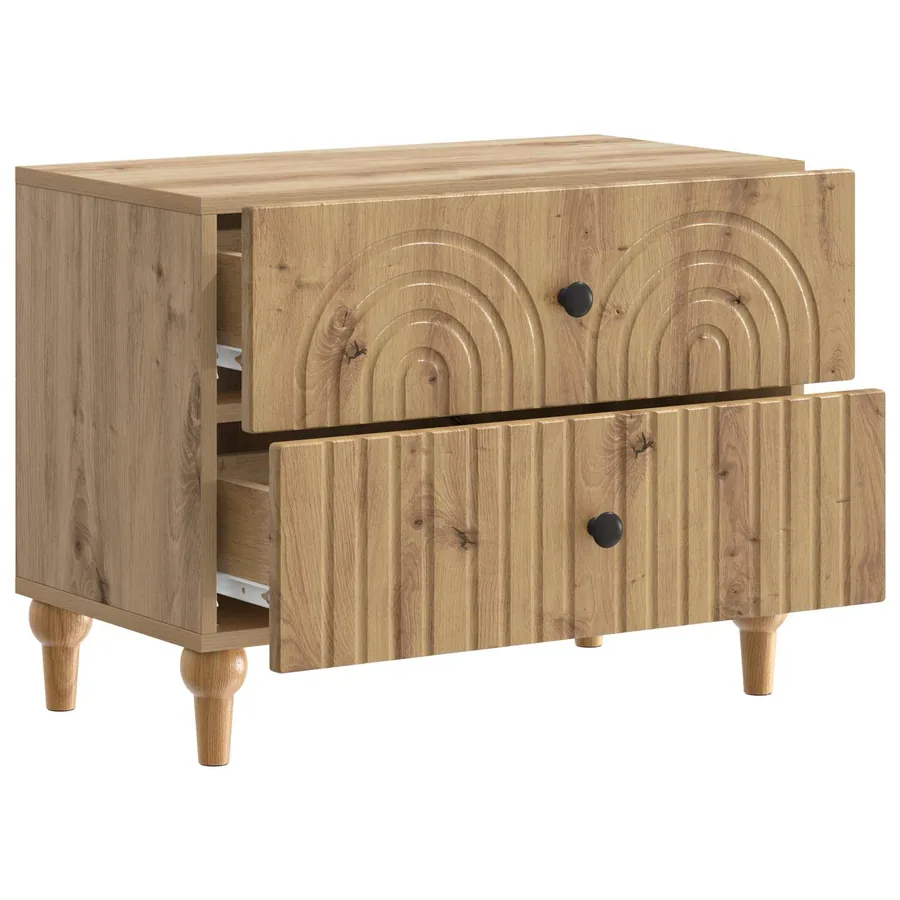 Cabinet de chevet Chêne artisanal 62 x 34,5 x 48 cm - 4