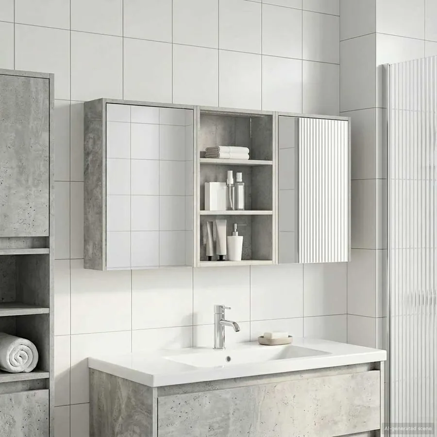 Ensemble de Meubles de Salle de Bain 3 pcs 126 x 16 x 62.5 cm