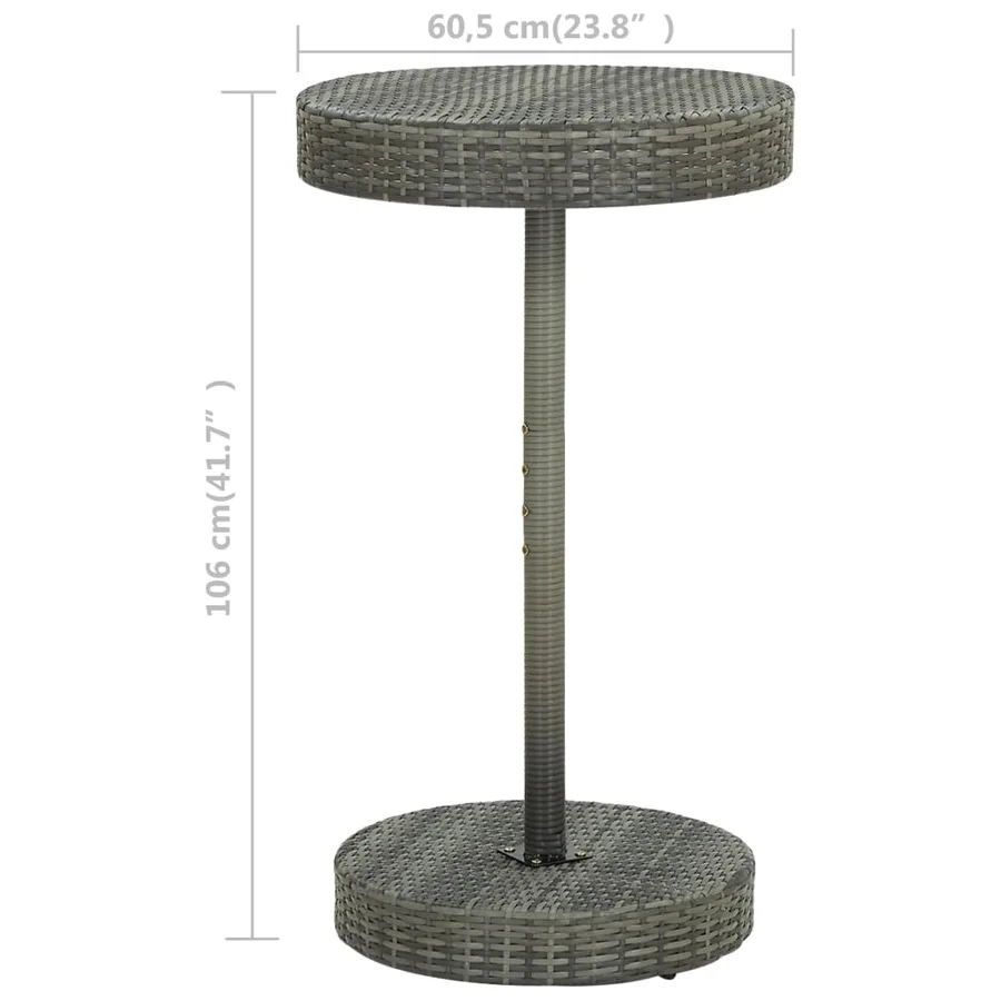 Table de jardin Gris 60,5x106 cm Résine tressée - 5