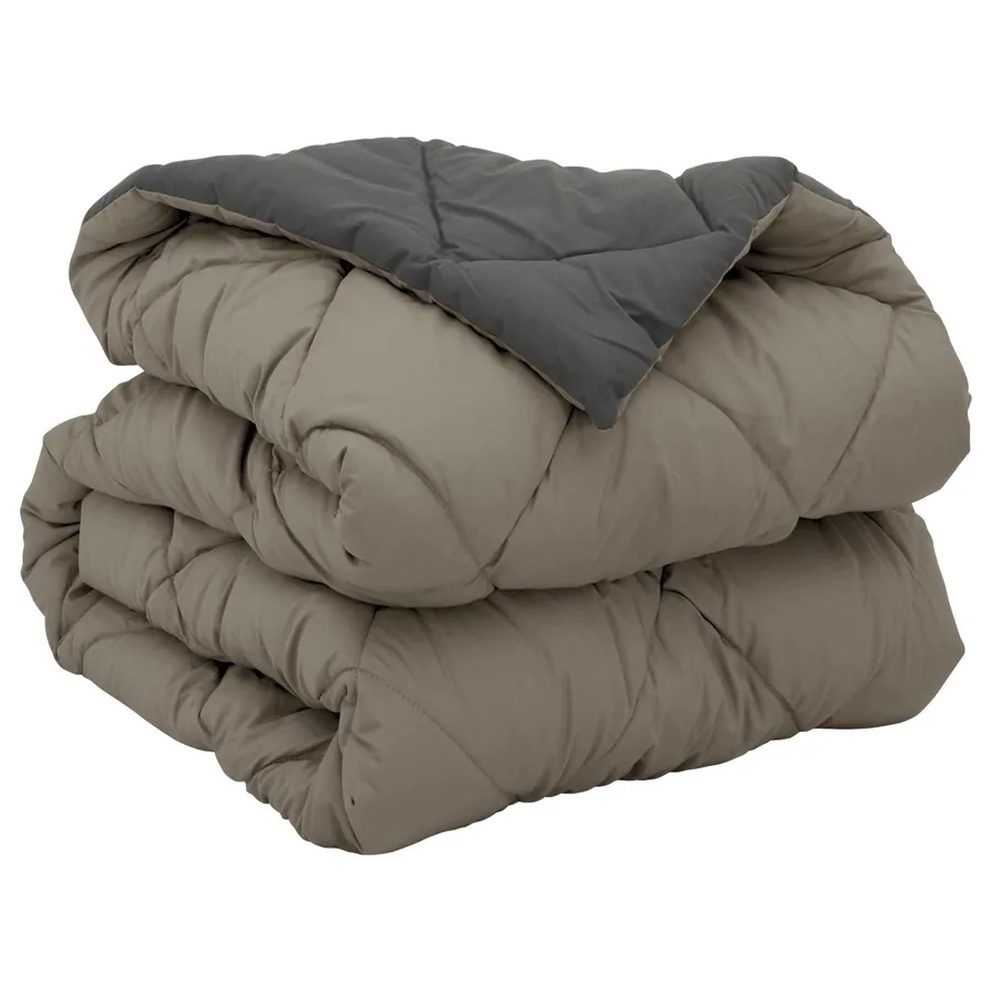 Duvet complet toute l'année Gris clair et anthracite Microfibre - 5