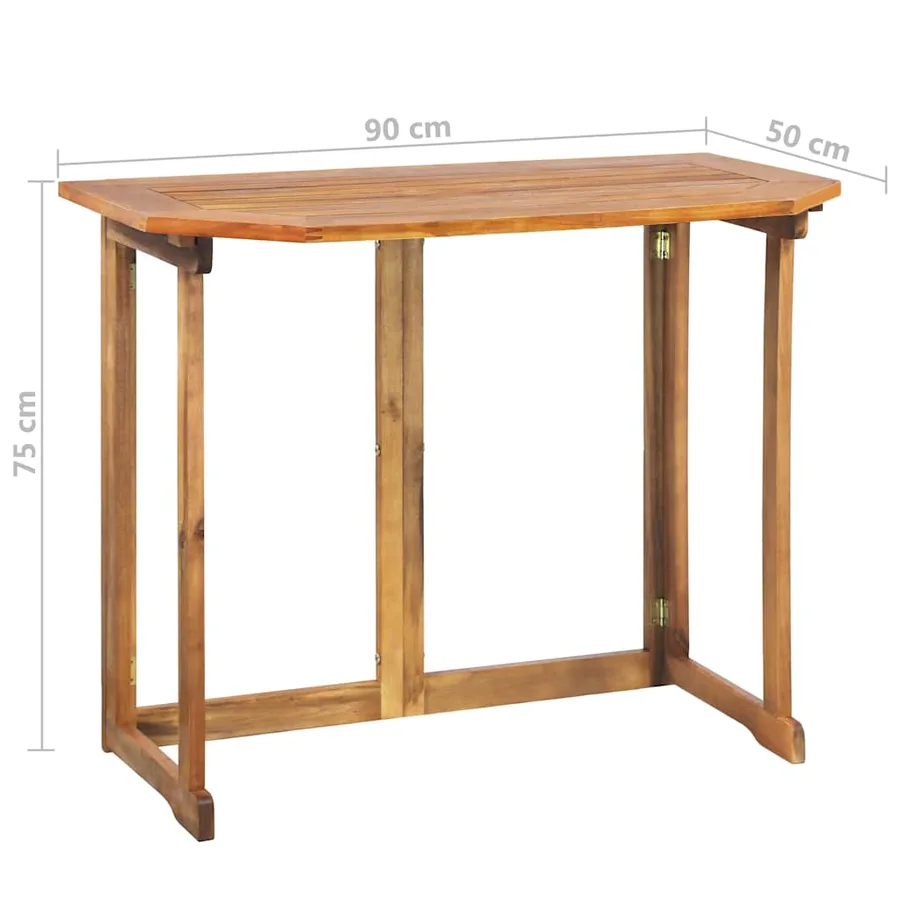 Ensemble de bistro 4 pcs Bois d'acacia solide - 10