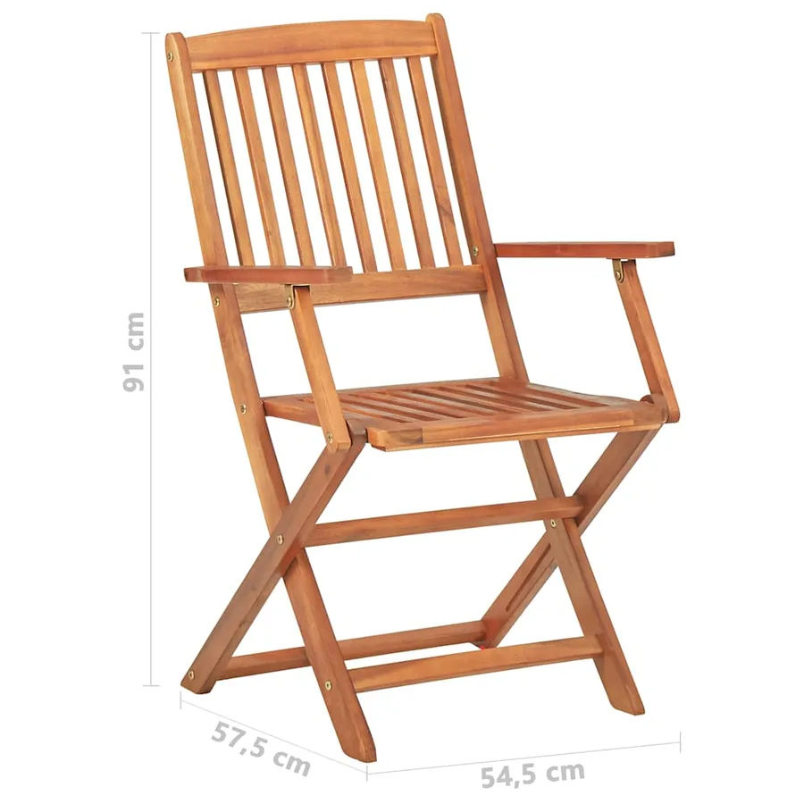 Ensemble de bistro 4 pcs Bois d'acacia solide - 12