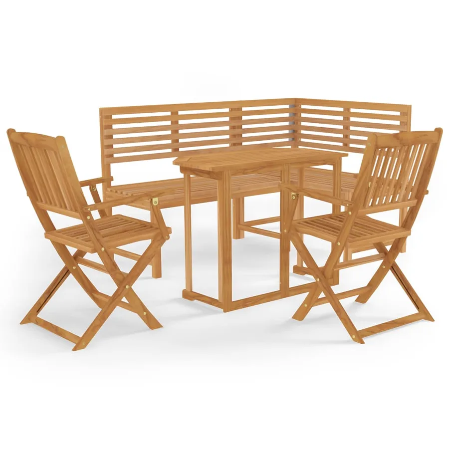 Ensemble de bistro 4 pcs Bois d'acacia solide - 2
