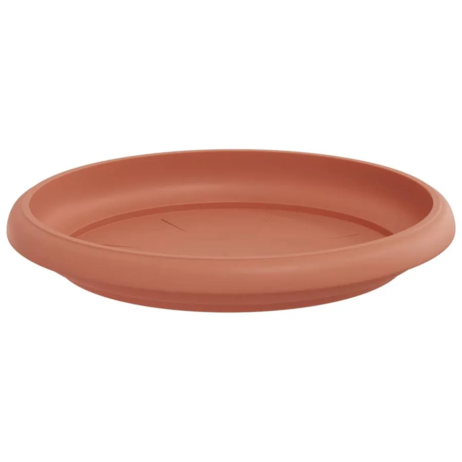 Plateau à fleurs rond 6 pcs Rouge brique Ø 14 x 2 cm Plastique - 5