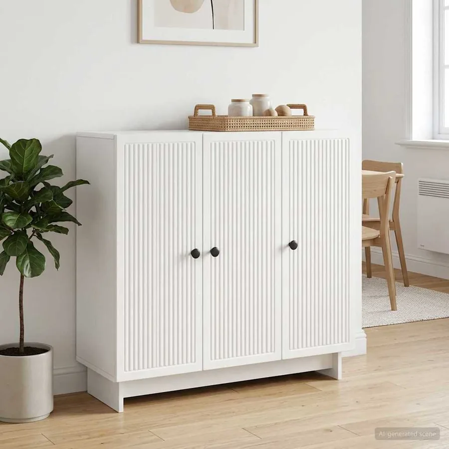 Buffet Blanc 89 x 34,5 x 80 cm Bois d'ingénierie