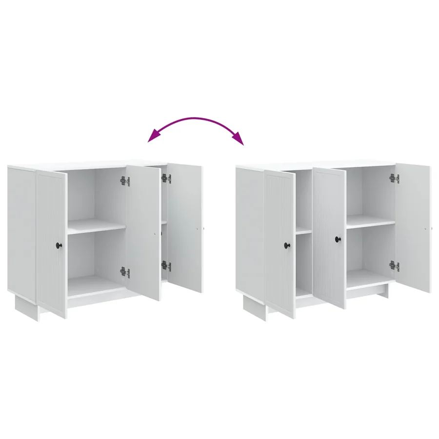 Buffet Blanc 89 x 34,5 x 80 cm Bois d'ingénierie - 11