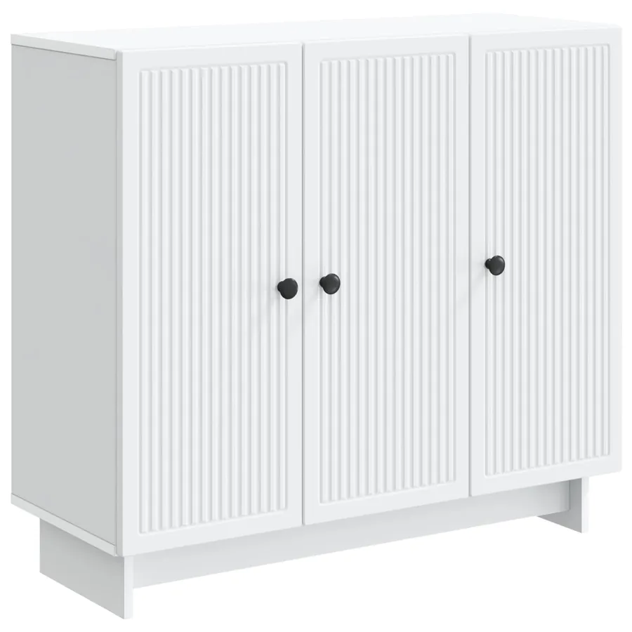 Buffet Blanc 89 x 34,5 x 80 cm Bois d'ingénierie - 2