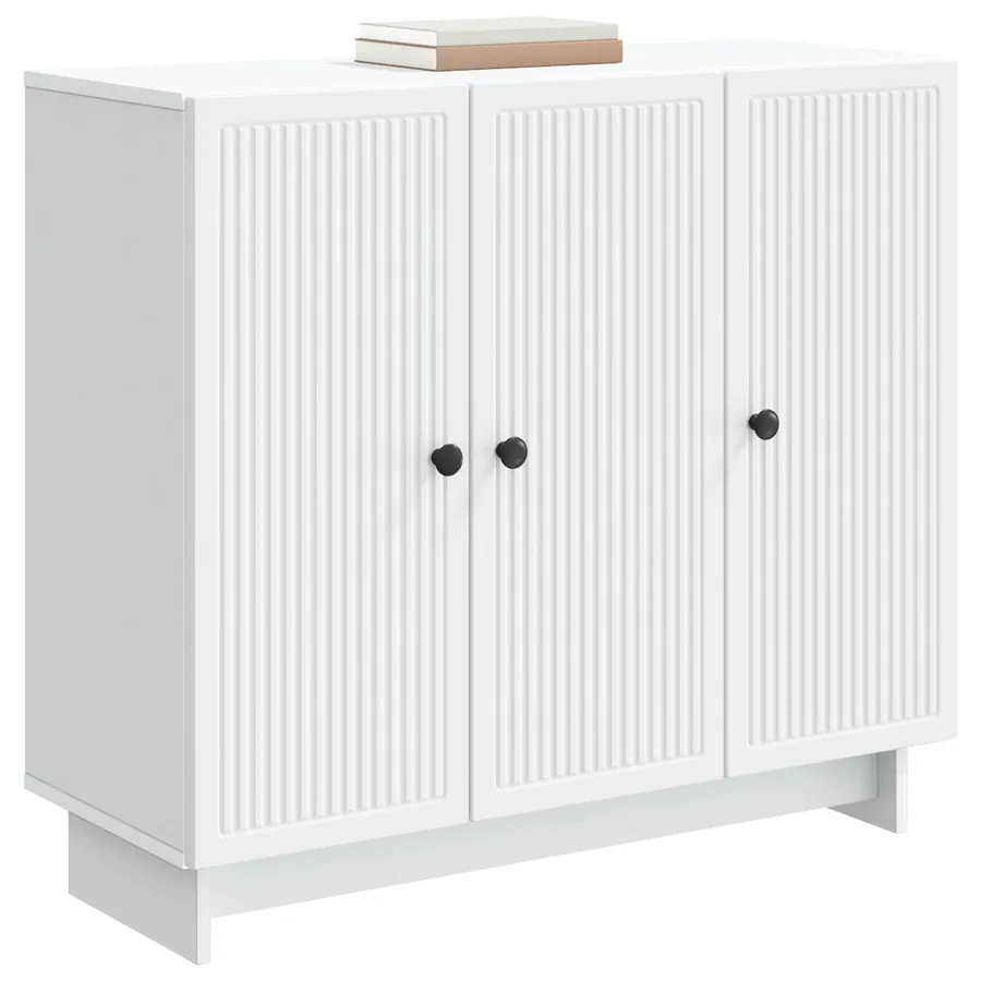 Buffet Blanc 89 x 34,5 x 80 cm Bois d'ingénierie - 3