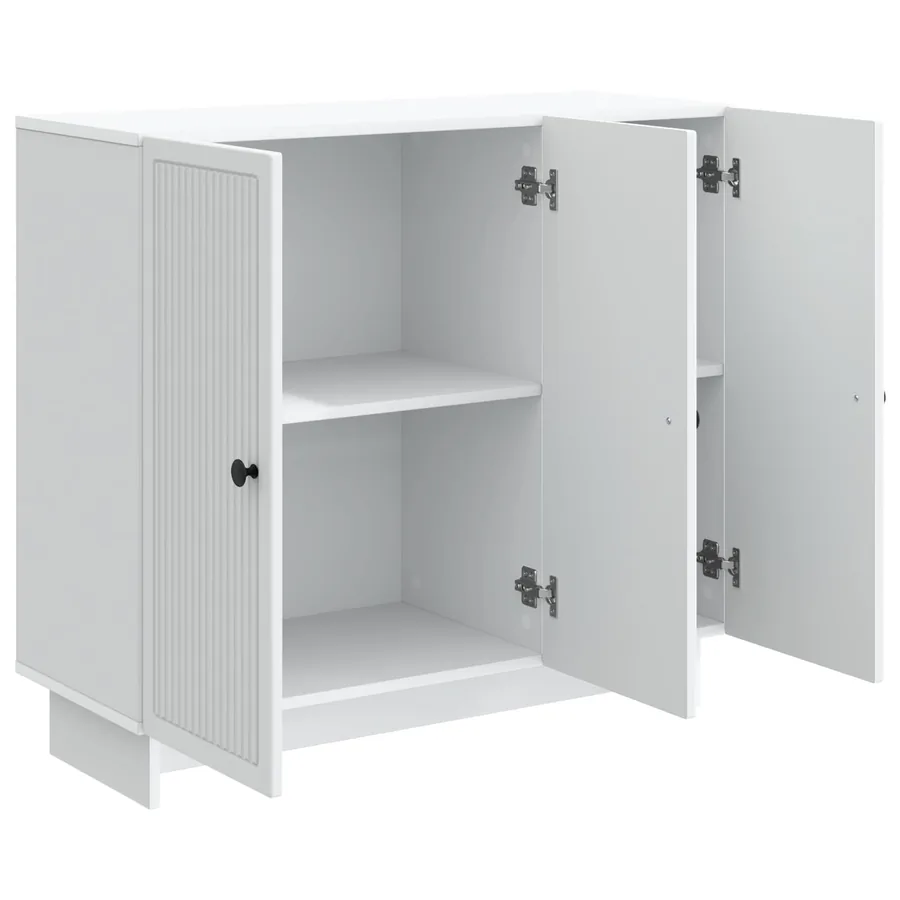 Buffet Blanc 89 x 34,5 x 80 cm Bois d'ingénierie - 5