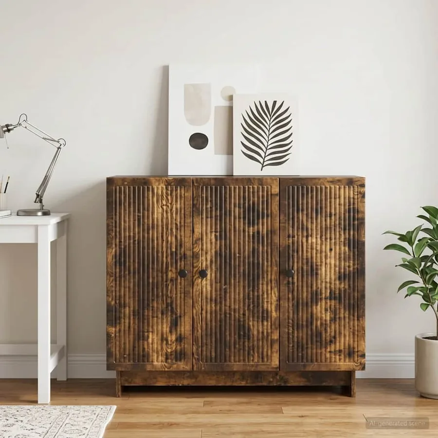 Buffet Chêne fumé 89 x 34,5 x 80 cm Bois d'ingénierie
