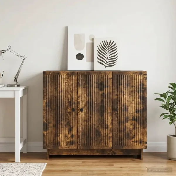 Buffet Chêne fumé 89 x 34,5 x 80 cm Bois d'ingénierie