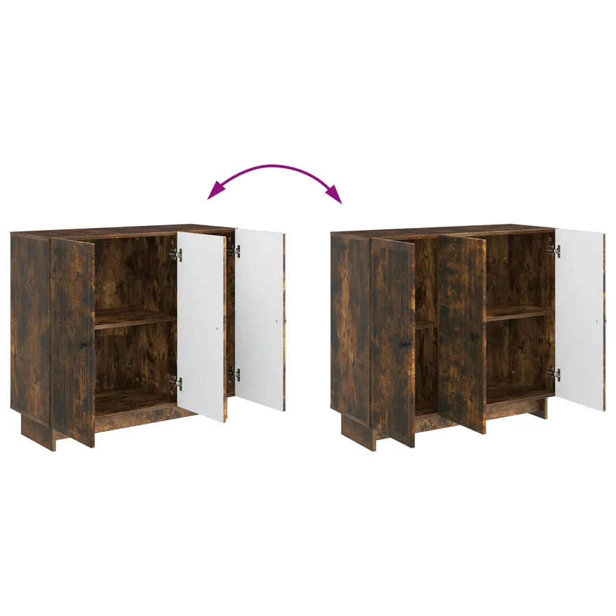 Buffet Chêne fumé 89 x 34,5 x 80 cm Bois d'ingénierie - 11