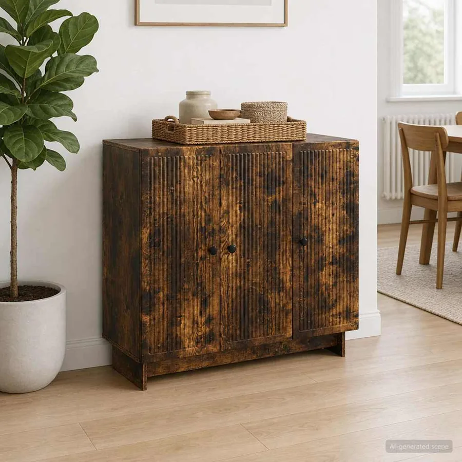Buffet Chêne fumé 89 x 34,5 x 80 cm Bois d'ingénierie - 4