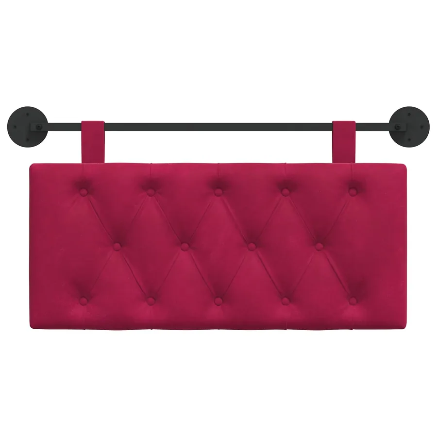 Tête de lit suspendue Avec lumière LED Bordeaux Velours - 5