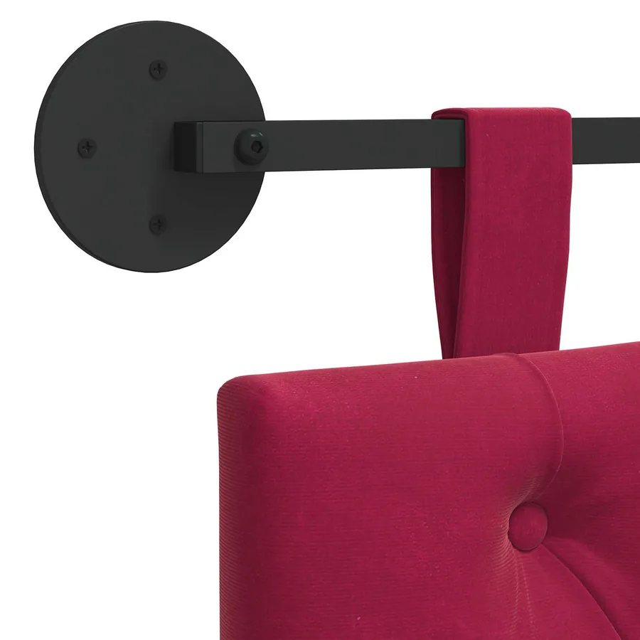 Tête de lit suspendue Avec lumière LED Bordeaux Velours - 9