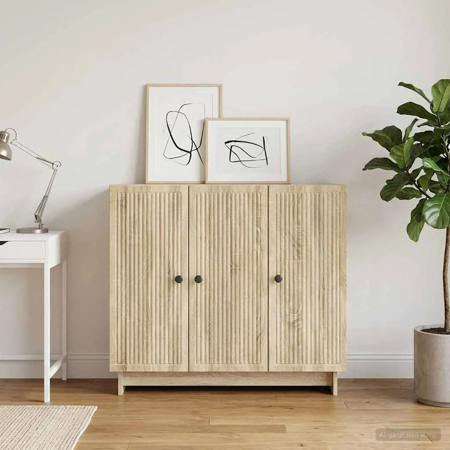 Buffet Chêne Sonoma 89 x 34,5 x 80 cm Bois d'ingénierie - 4