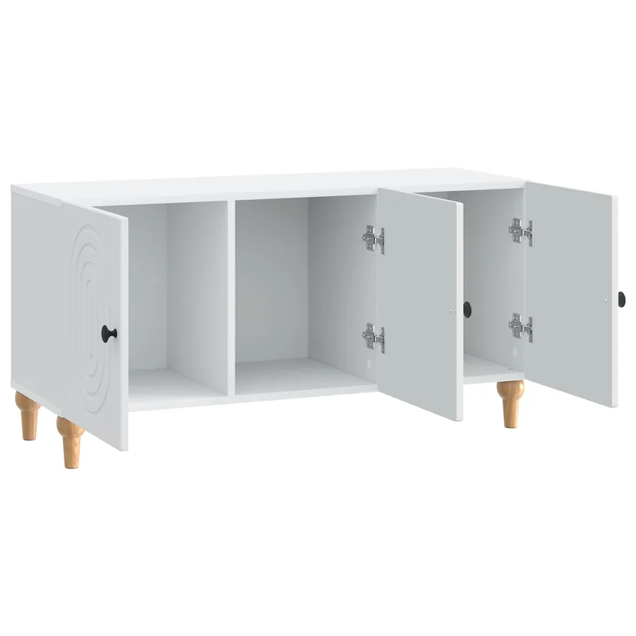 Meuble TV Blanc 99 x 34,5 x 50 cm Bois d'ingénierie - 5