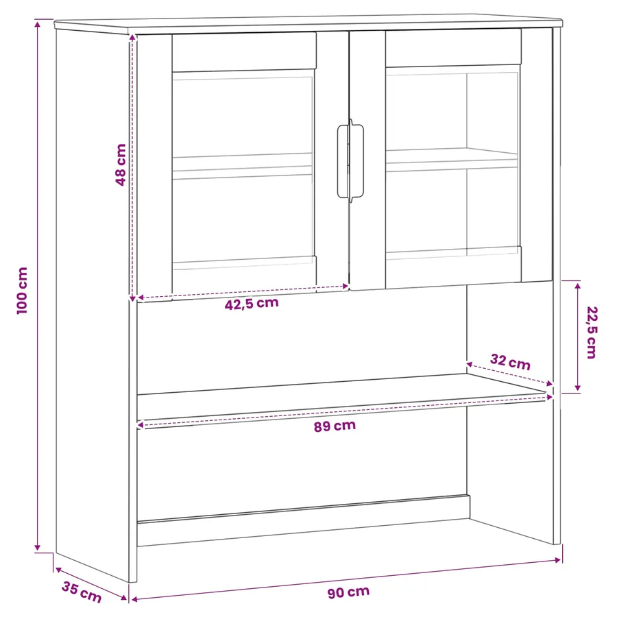 Hutch MOLDE Caramel 90 x 35 x 100 cm Bois de pin massif - 7