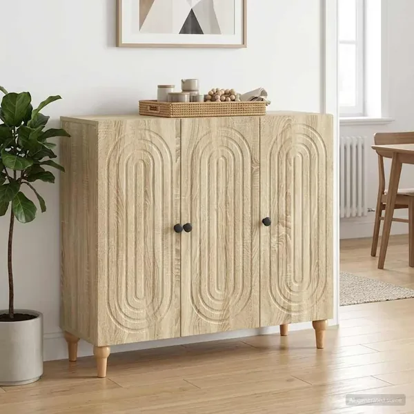 Buffet Chêne Sonoma 89 x 34,5 x 80 cm Bois d'ingénierie