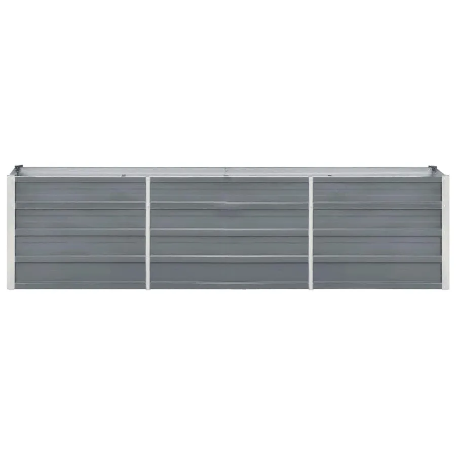 Jardinière surélevée acier galvanisé 240x40x45 cm gris - 3