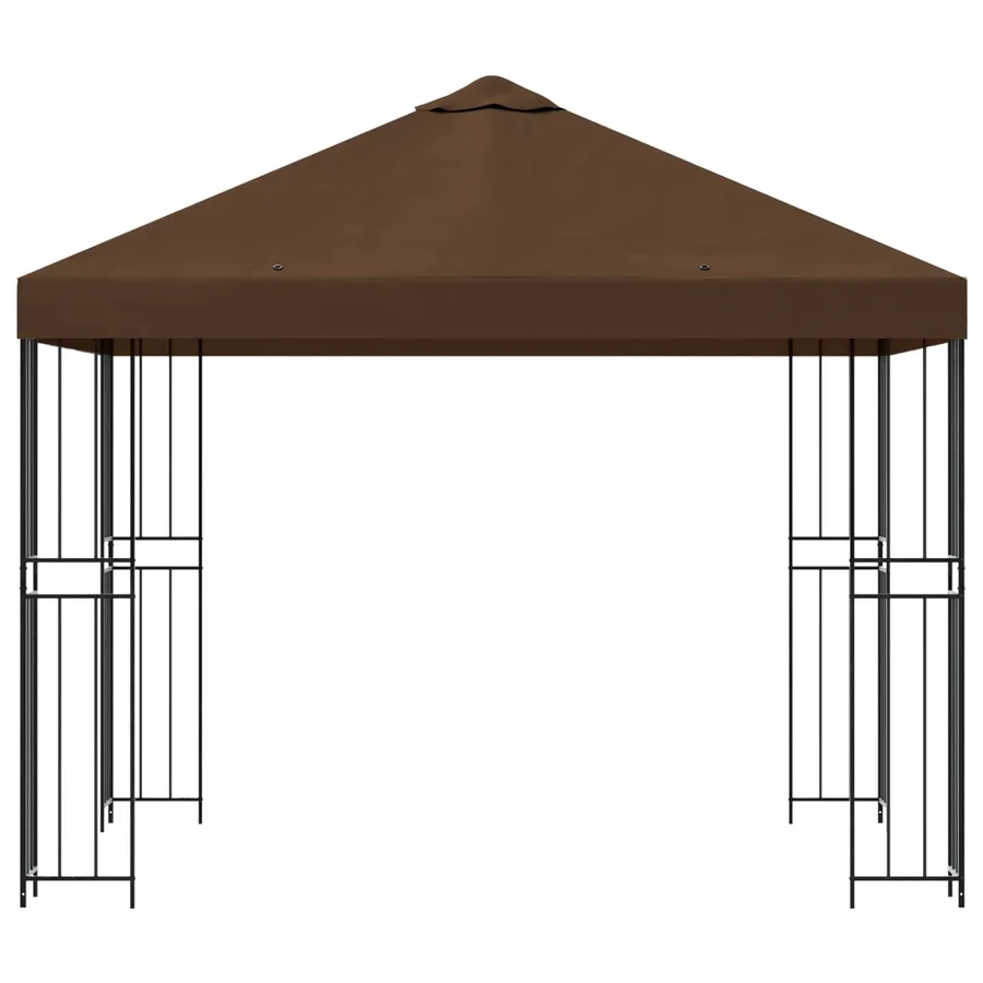 Pavillon 3 x 3 m Marron Polyester et Acier 190 gsm - 4