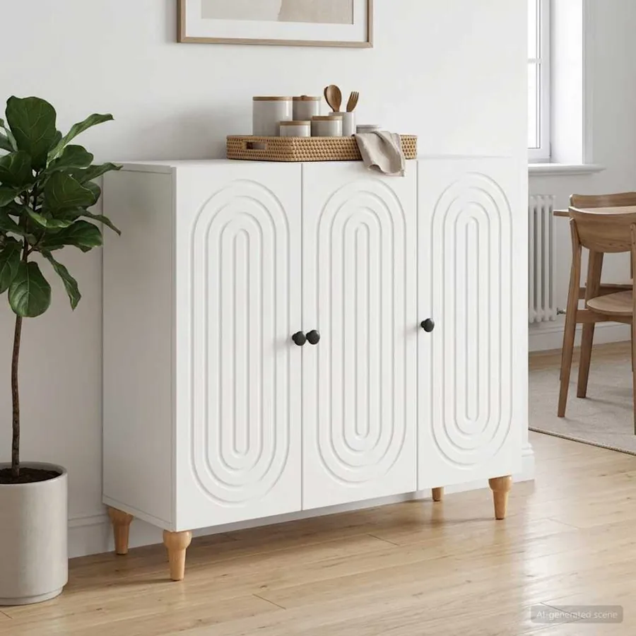 Buffet Blanc 89 x 34,5 x 80 cm Bois d'ingénierie