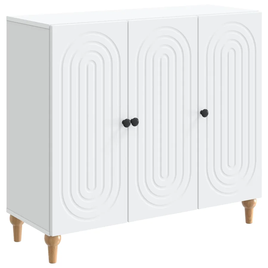 Buffet Blanc 89 x 34,5 x 80 cm Bois d'ingénierie - 2