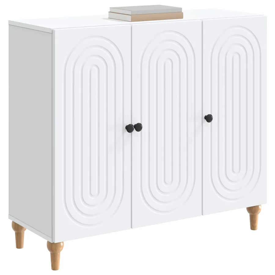 Buffet Blanc 89 x 34,5 x 80 cm Bois d'ingénierie - 3