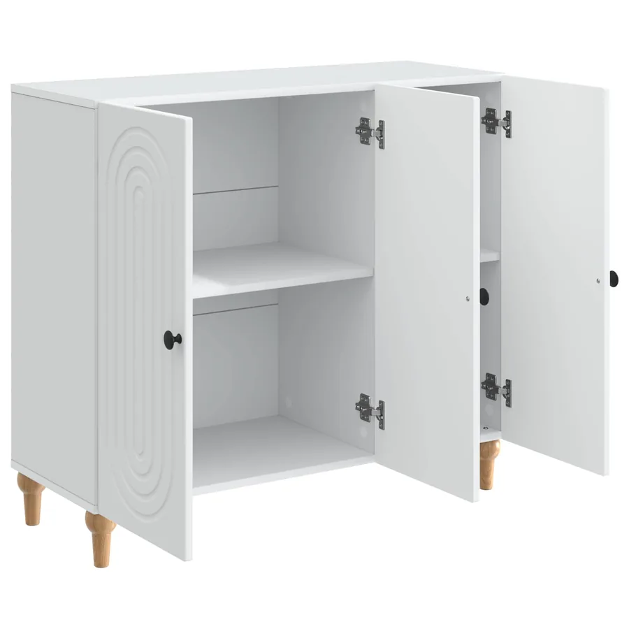 Buffet Blanc 89 x 34,5 x 80 cm Bois d'ingénierie - 5