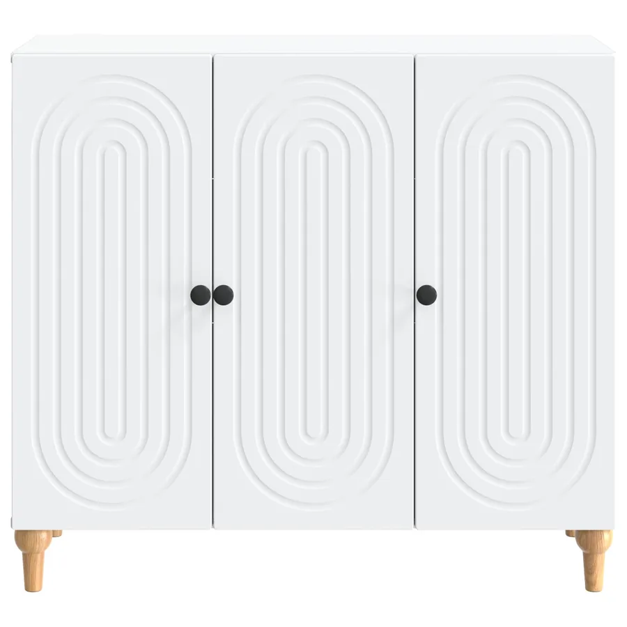 Buffet Blanc 89 x 34,5 x 80 cm Bois d'ingénierie - 6
