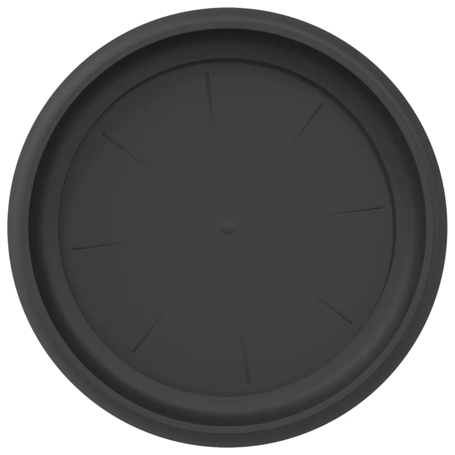 Plateau à fleurs rond 6 pcs Noir Ø 19 x 2 cm Plastique - 7