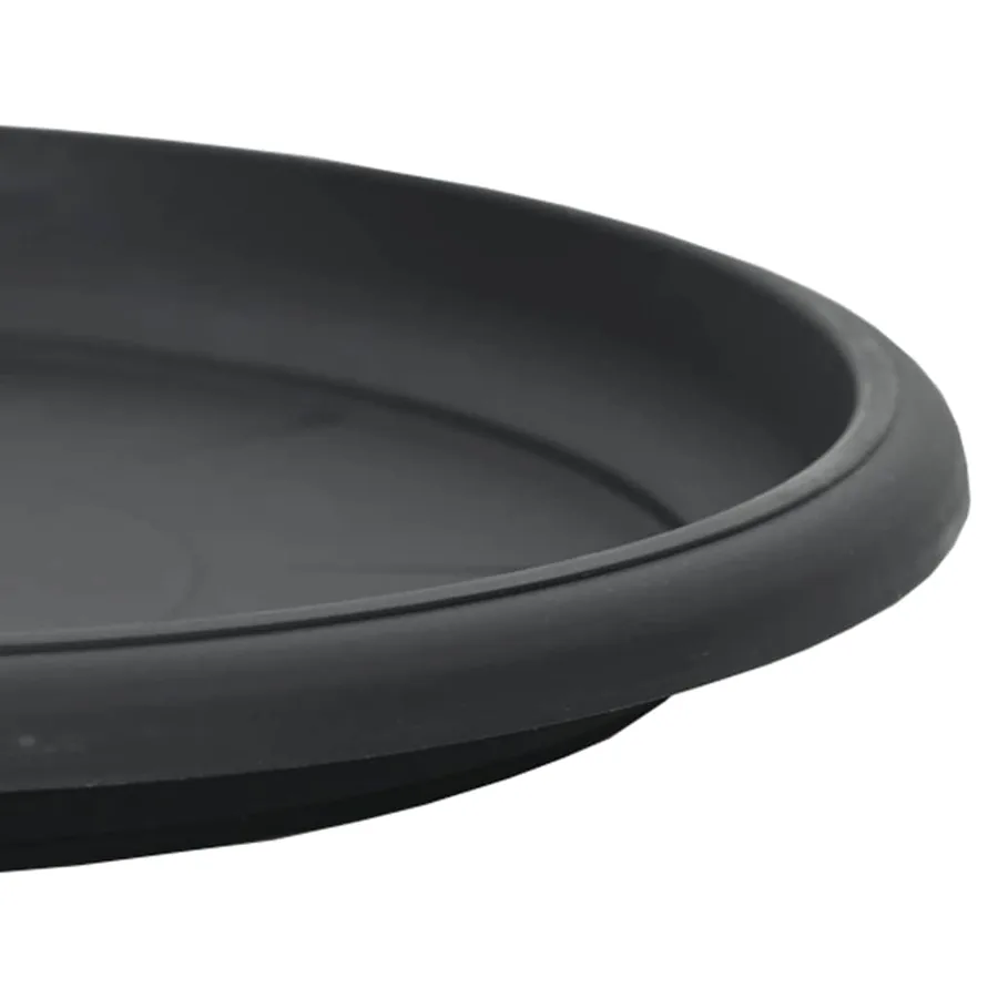 Plateau à fleurs rond 6 pcs Noir Ø 19 x 2 cm Plastique - 9