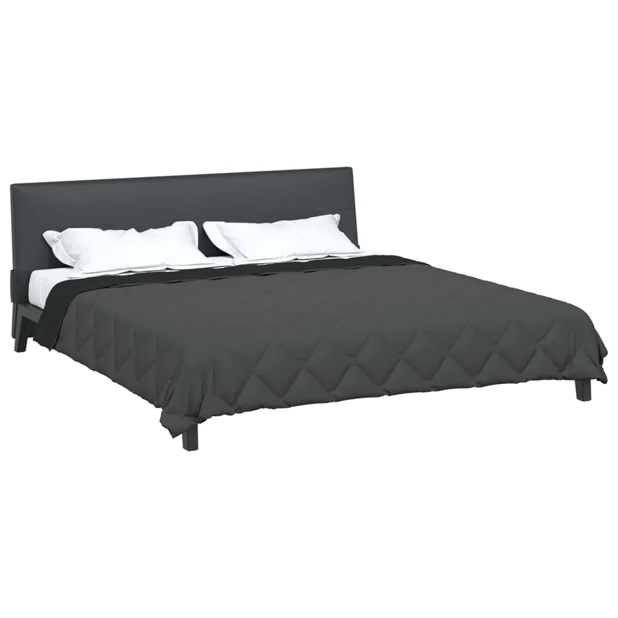 Duvet d'été simple Noir et anthracite 220 x 240 cm Microfibre - 3