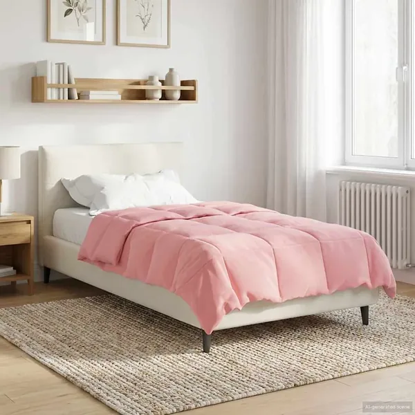 Duvet complet toute l'année Rose 140 x 220 cm Microfibre