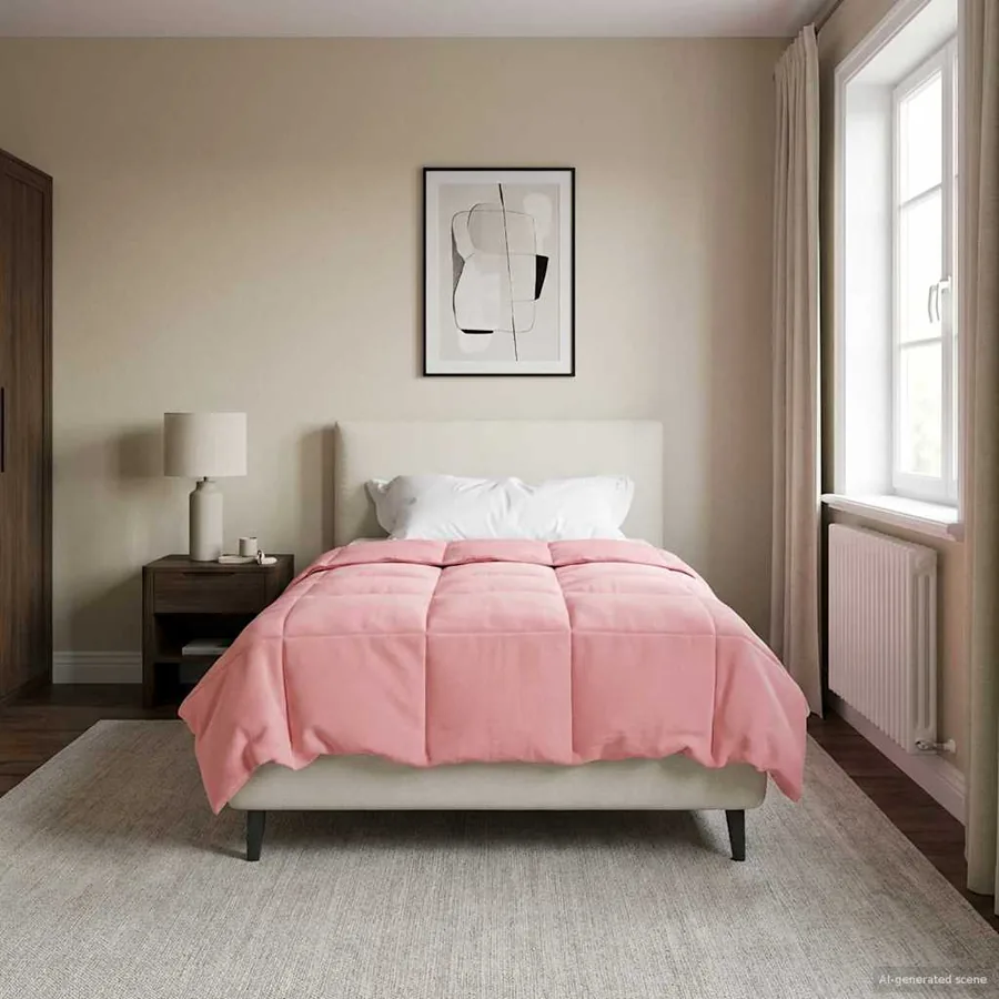 Duvet complet toute l'année Rose 140 x 220 cm Microfibre - 4