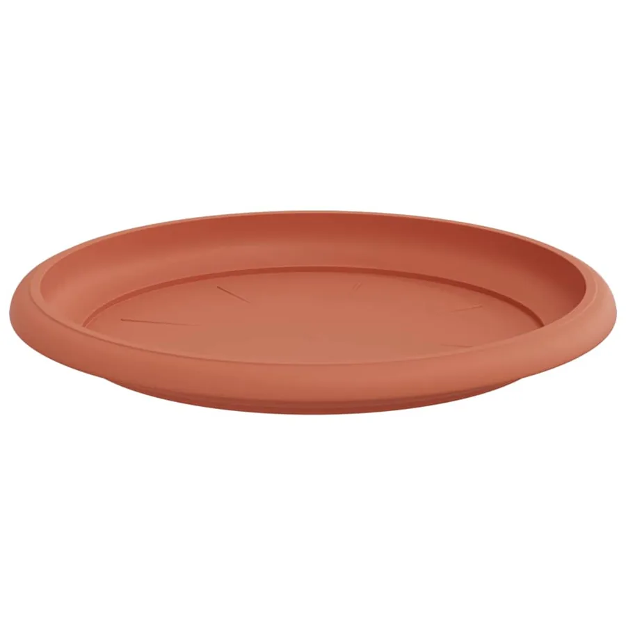 Plateau à fleurs rond 6 pcs Rouge brique Ø 19 x 2 cm Plastique - 5