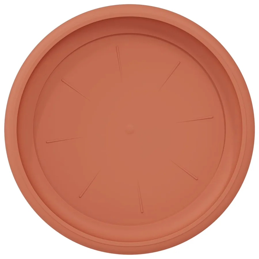 Plateau à fleurs rond 6 pcs Rouge brique Ø 19 x 2 cm Plastique - 7