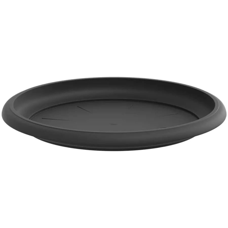 Plateau à fleurs rond 24 pcs Noir Ø 19 x 2 cm Plastique - 5