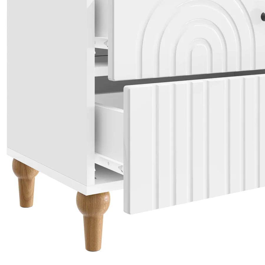 Cabinet de chevet avec tiroir Blanc brillant 62 x 34,5 x 48 cm - 9