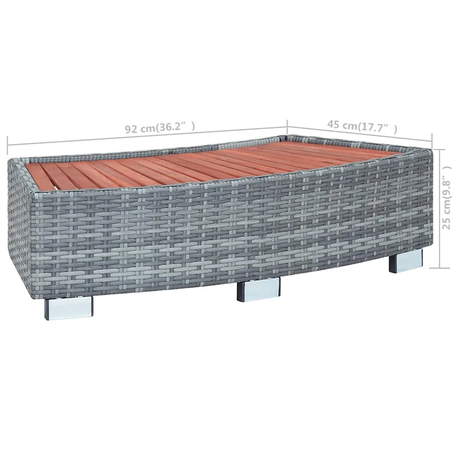 Marche de spa Gris Résine tressée 92 x 45 x 25 cm - 10