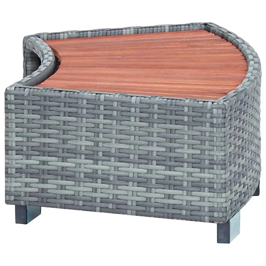 Marche de spa Gris Résine tressée 92 x 45 x 25 cm - 5