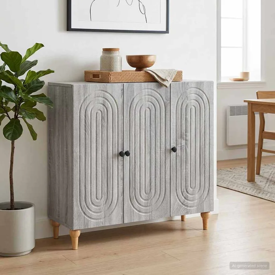 Buffet Sonoma gris 89 x 34,5 x 80 cm Bois d'ingénierie