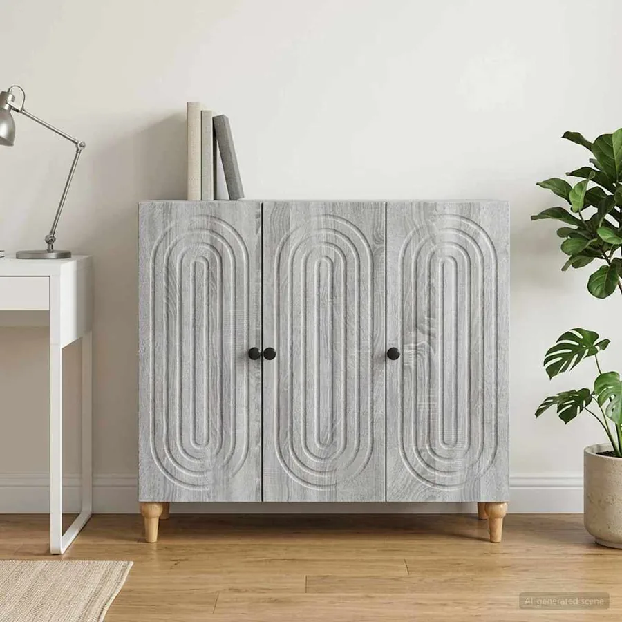 Buffet Sonoma gris 89 x 34,5 x 80 cm Bois d'ingénierie - 4