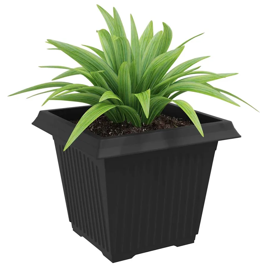 Pot de Fleurs Carré 24 pcs Noir 43 x 43 x 33,5 cm Plastique - 3