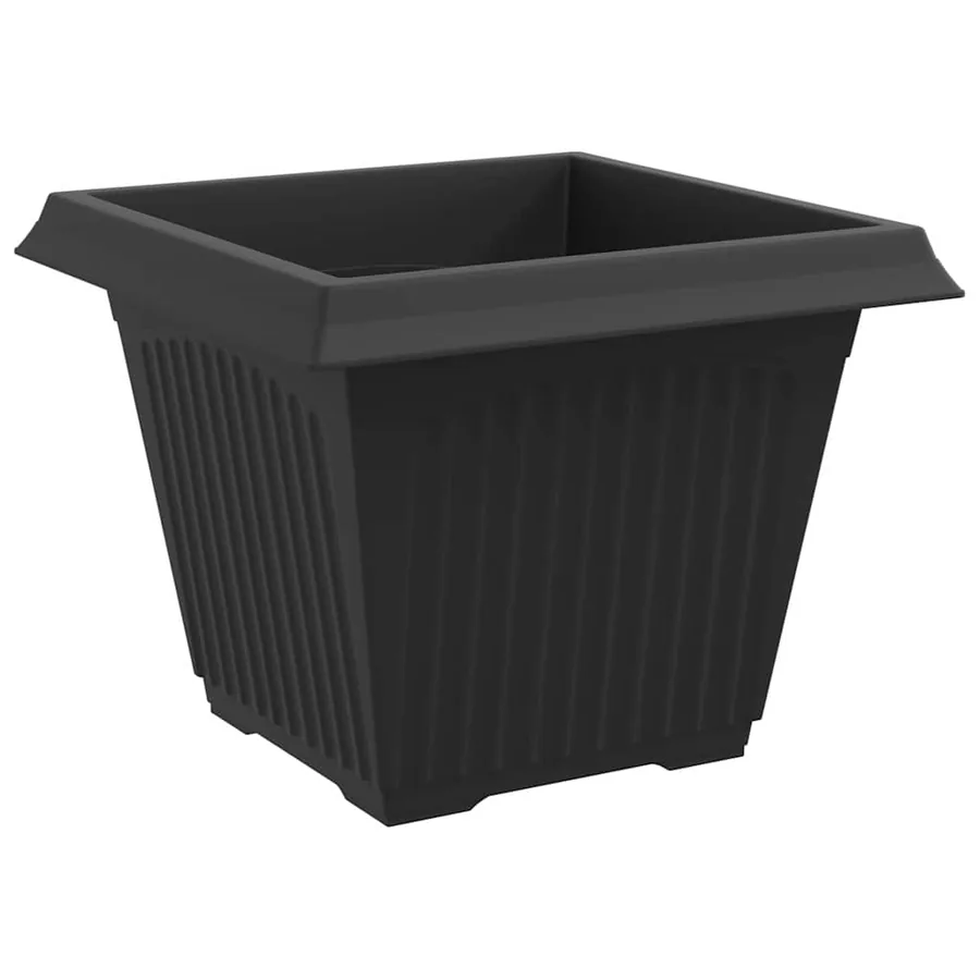 Pot de Fleurs Carré 24 pcs Noir 43 x 43 x 33,5 cm Plastique - 5