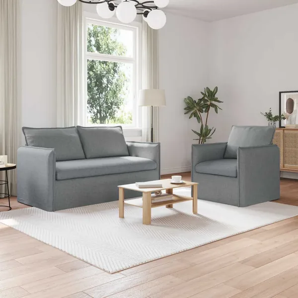 Ensemble de Canapés 2 pcs Gris clair 156 x 82 x 85 cm Tissu