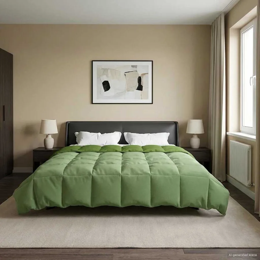Duvet complet toute l'année Vert 220 x 240 cm Microfibre - 4