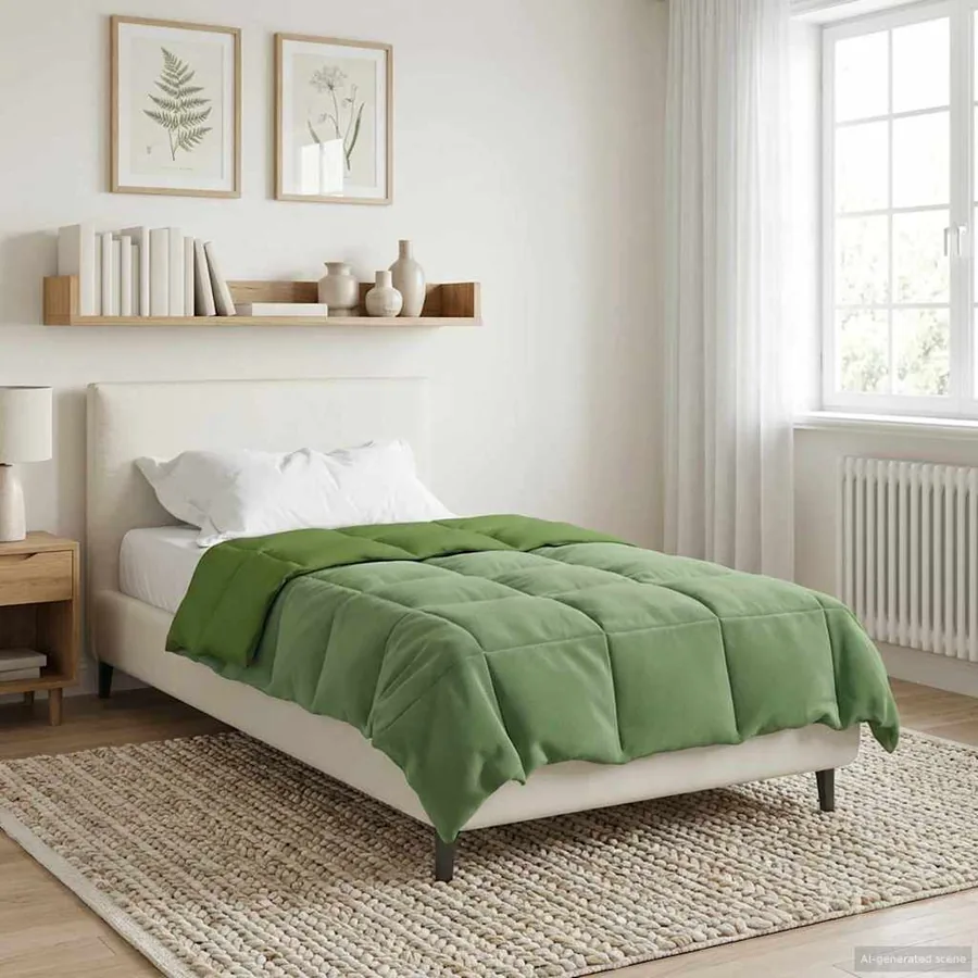 Duvet d'hiver Matelassé Vert 140 x 200 cm Microfibre - 4