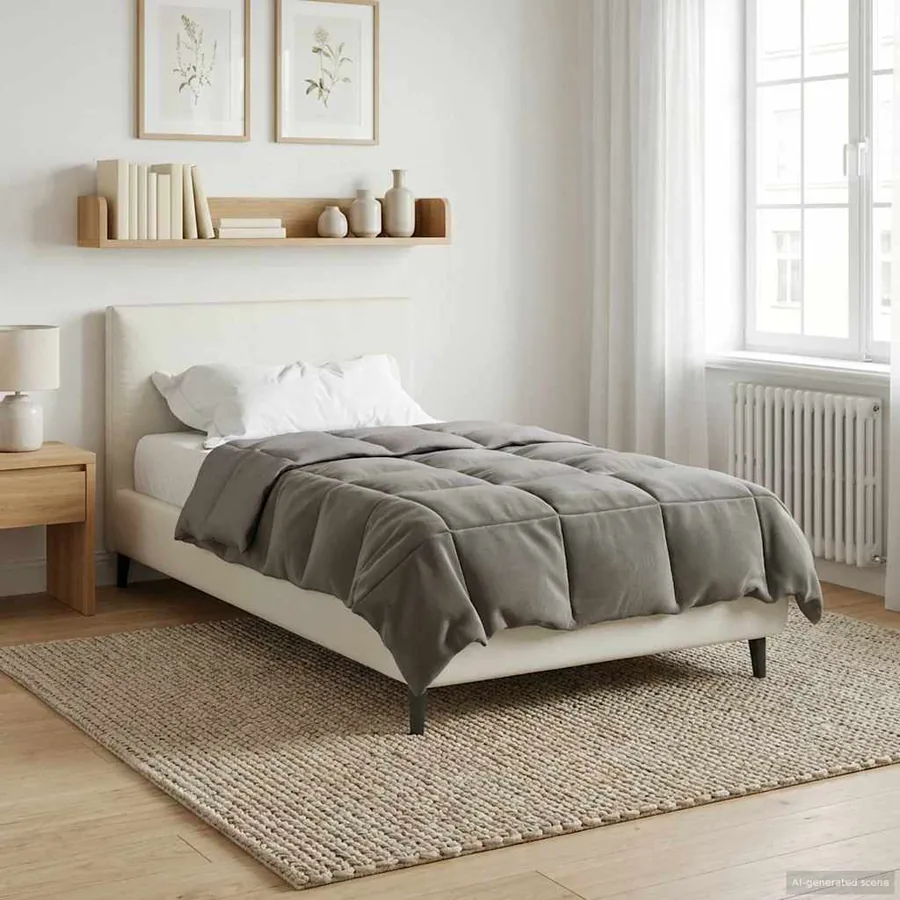 Duvet d'hiver Matelassé Gris clair 155 x 220 cm Microfibre