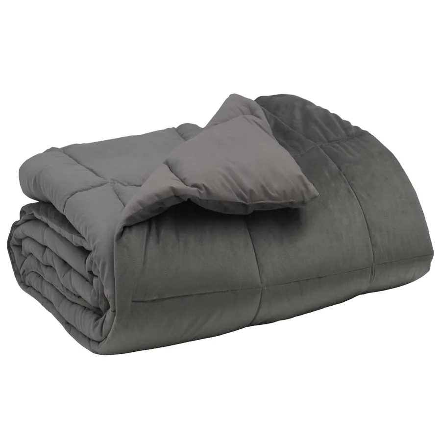 Duvet d'hiver Matelassé Gris clair 155 x 220 cm Microfibre - 2